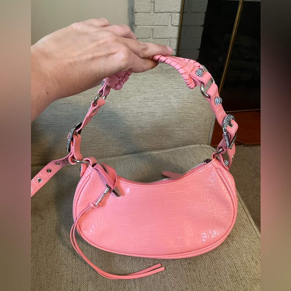 Leather pink studded fashion purse - Picture 5 of 6